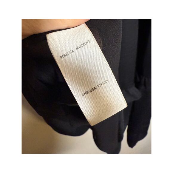 Rebecca Minkoff Sasha Black Sleeveless Ruffle Mini Dress Sz. XS - Picture 7 of 8